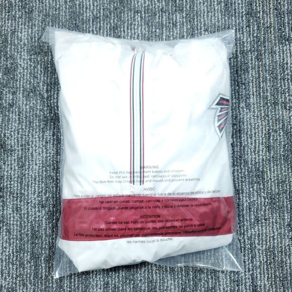 White Atlanta Falcons Rain Jacket Size XL NFL Team Apparel Windbreaker - Picture 14 of 14